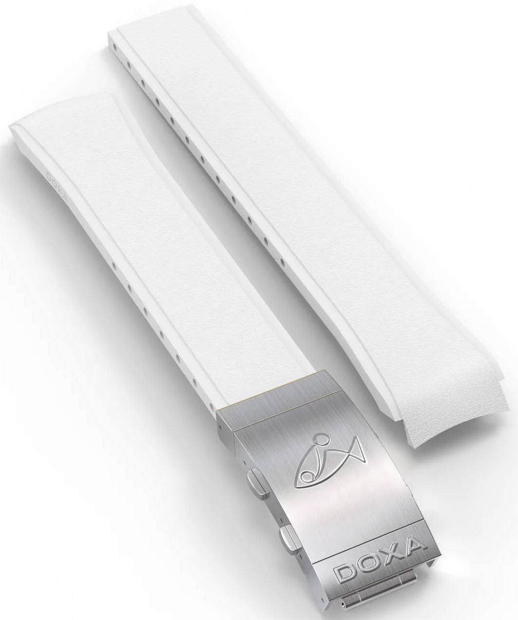 Doxa Strap SUB 1500T Rubber White With Folding Clasp - White