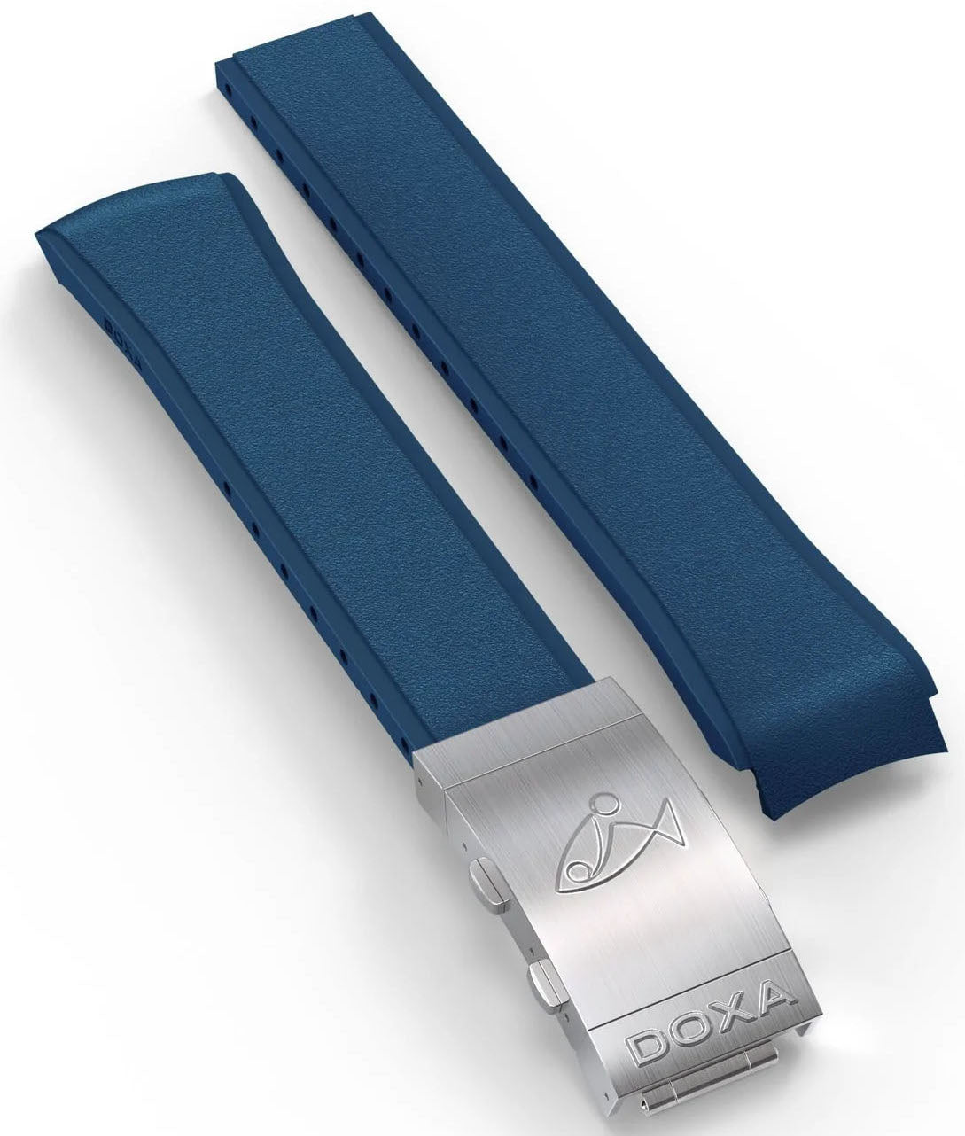 Doxa Strap SUB 1500T Rubber Navy Blue With Folding Clasp - Blue