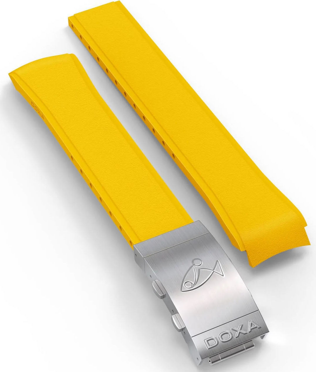 Doxa Strap SUB 1500T Rubber Yellow With Folding Clasp - Yellow