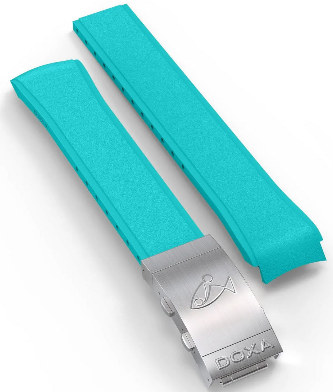 Doxa Strap SUB 1500T Rubber Turquoise With Folding Clasp - Turquoise