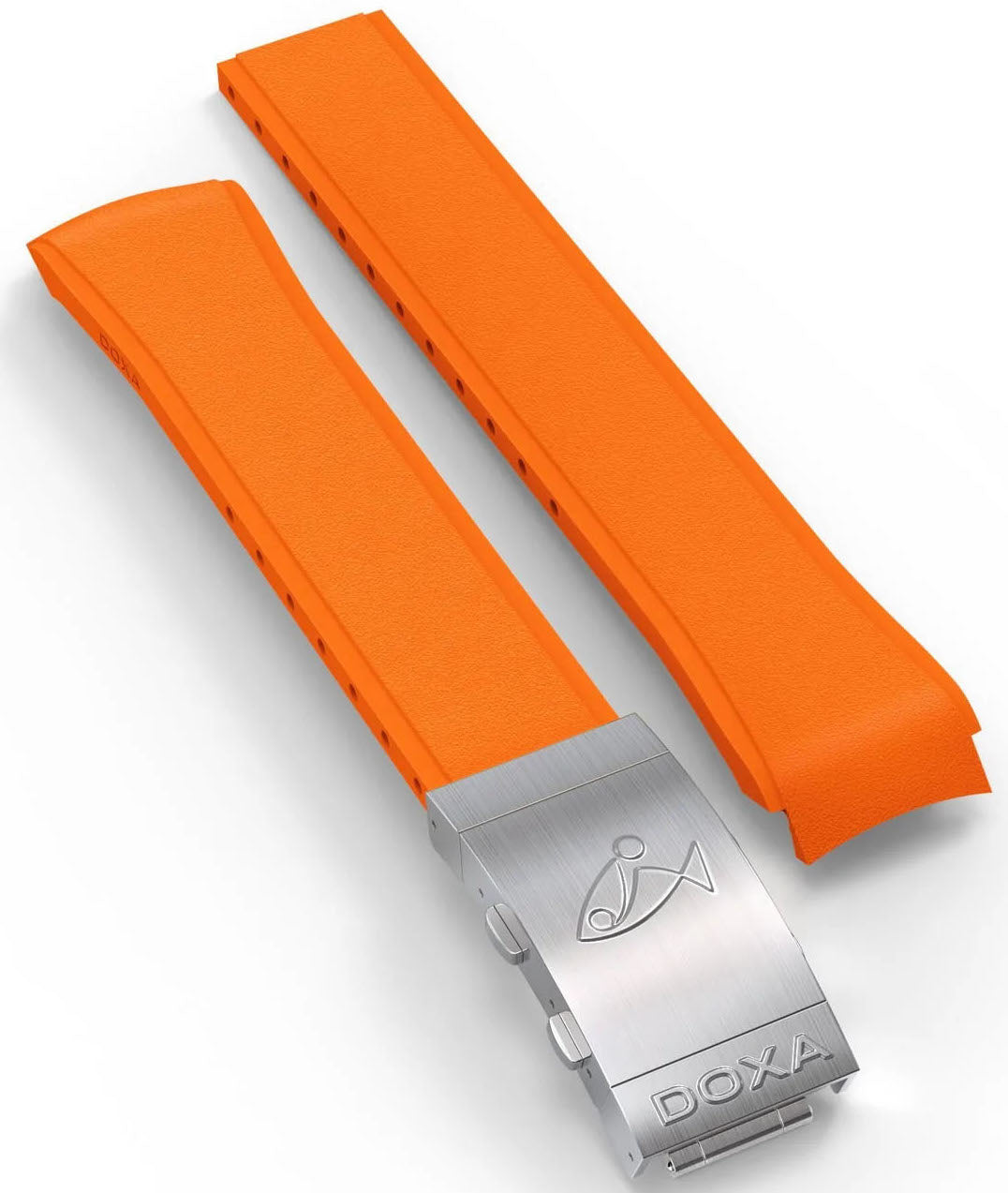 Doxa Strap SUB 1500T Rubber Orange With Folding Clasp - Orange