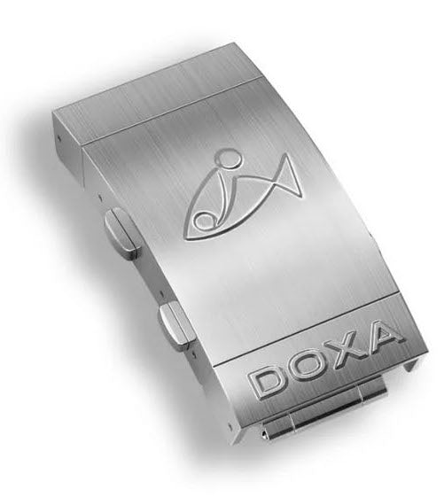 Doxa Strap SUB 1500T Steel Folding Clasp With Ratcheting Dive Extension - Silver