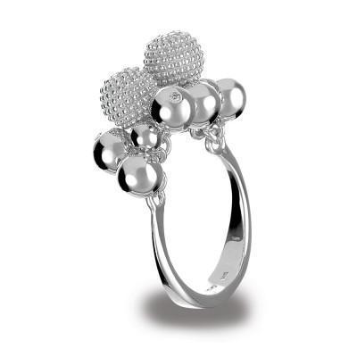 Hot Diamonds Black Ula Sterling Silver Cluster Ball Bead Ring D - N