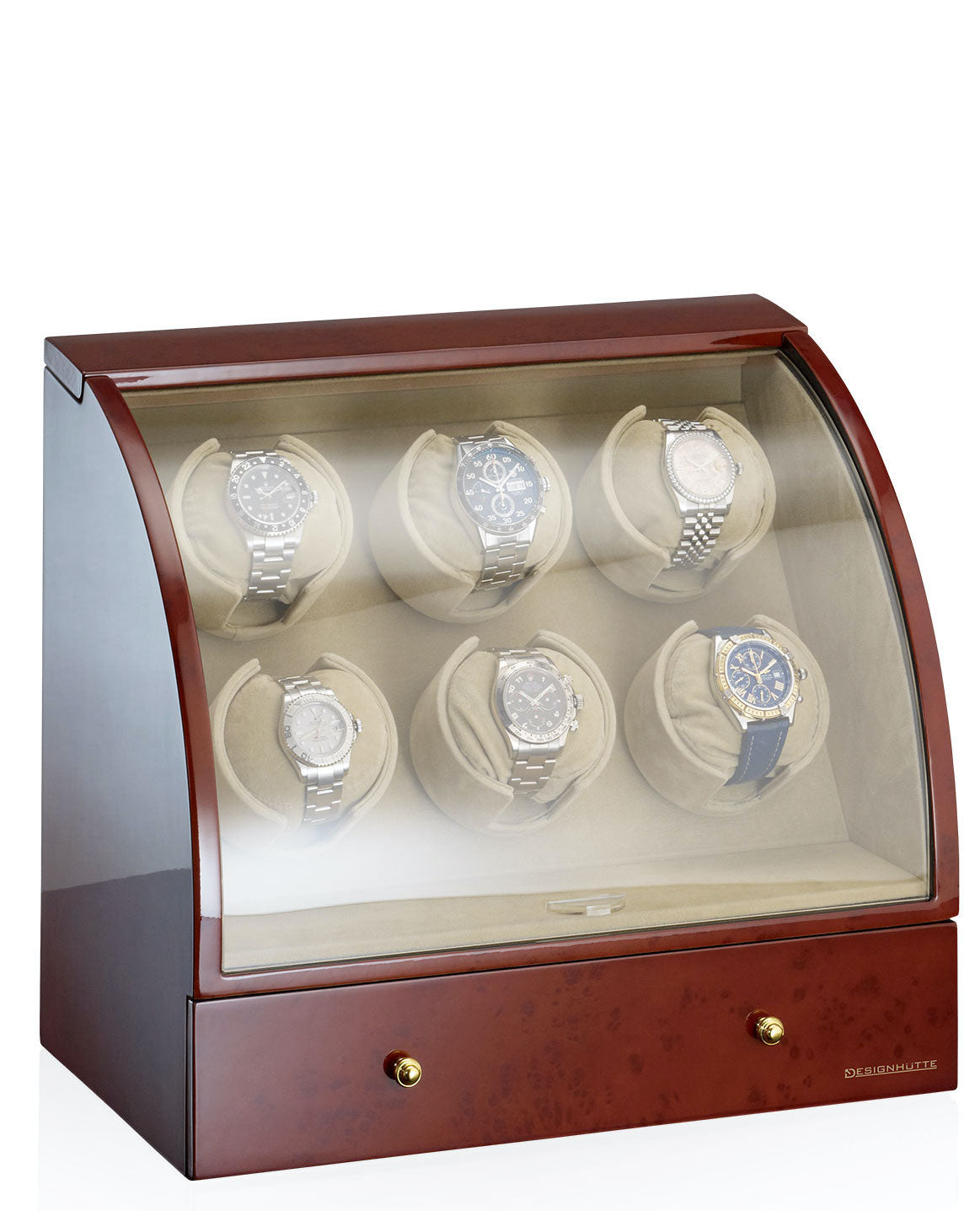 Designhuette Watch Winder Basel 6 Burlwood - Black