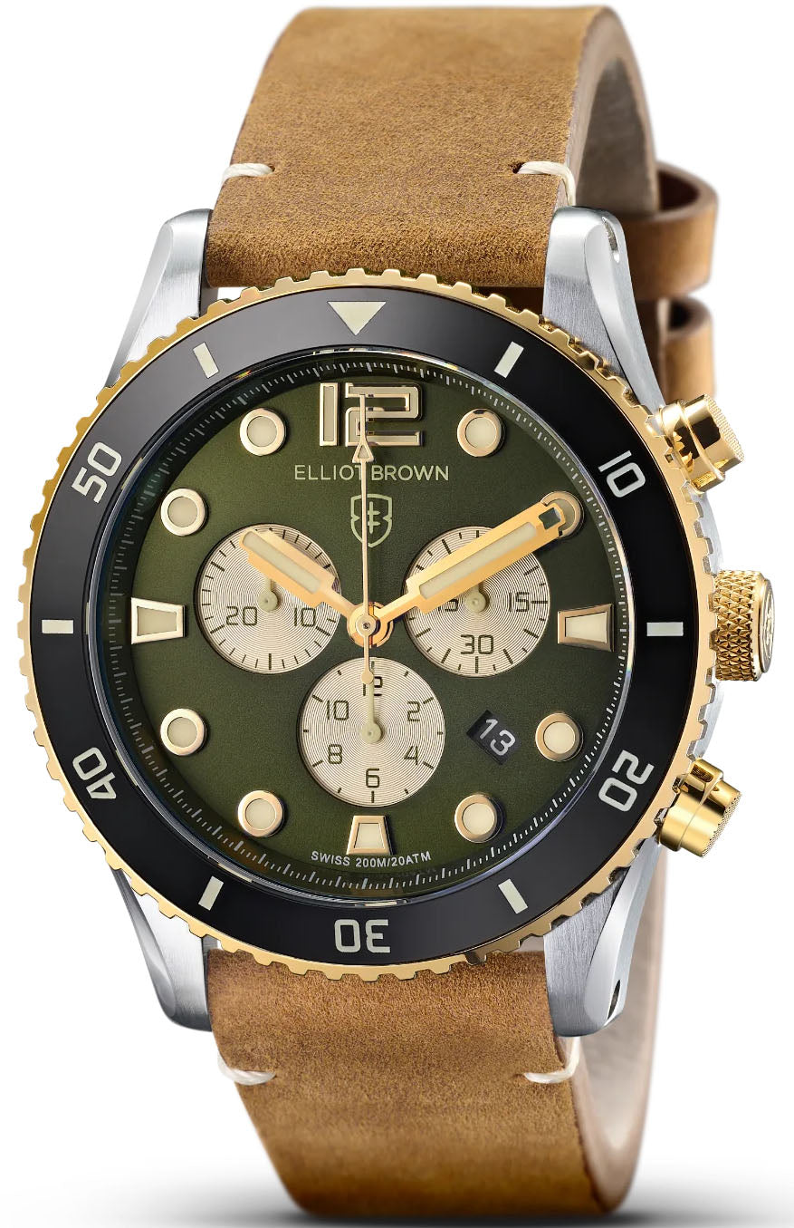 Elliot Brown Watch Bloxworth Chrono Green Leather