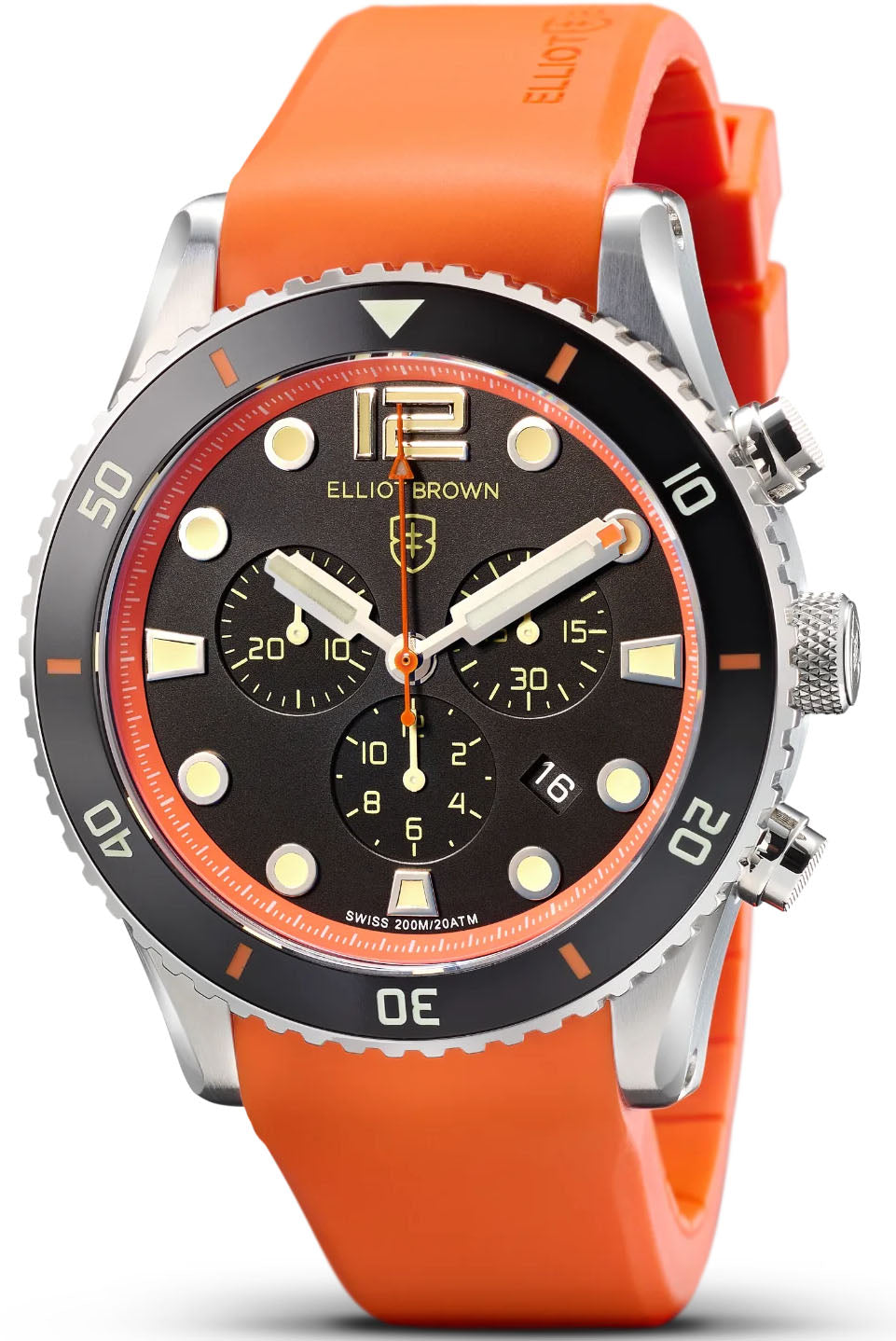Elliot Brown Watch Bloxworth Chrono Black Orange Rubber