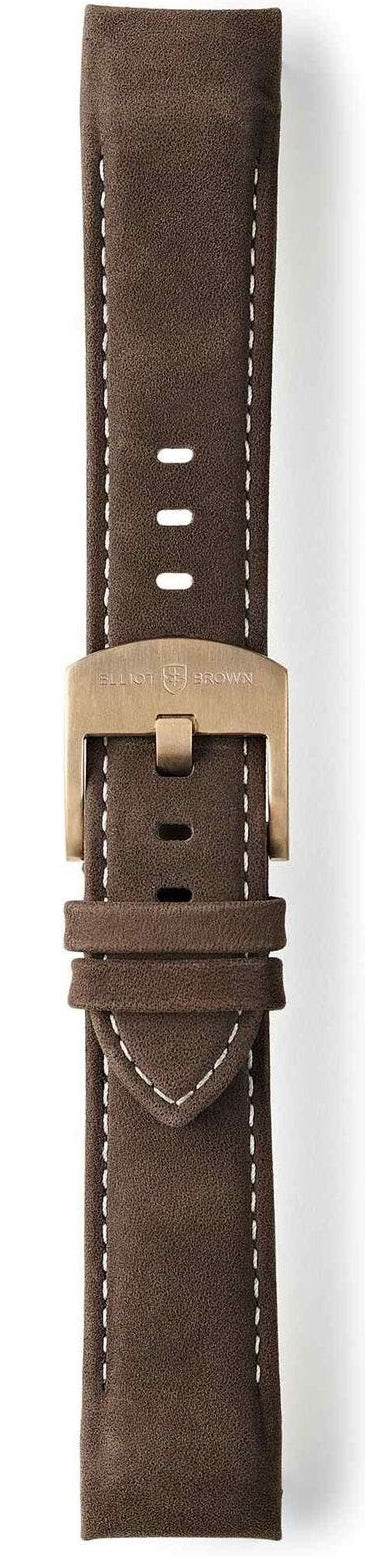 Elliot Brown Leather 22mm Tobacco Matt Cream Stitch Tongue Buckle