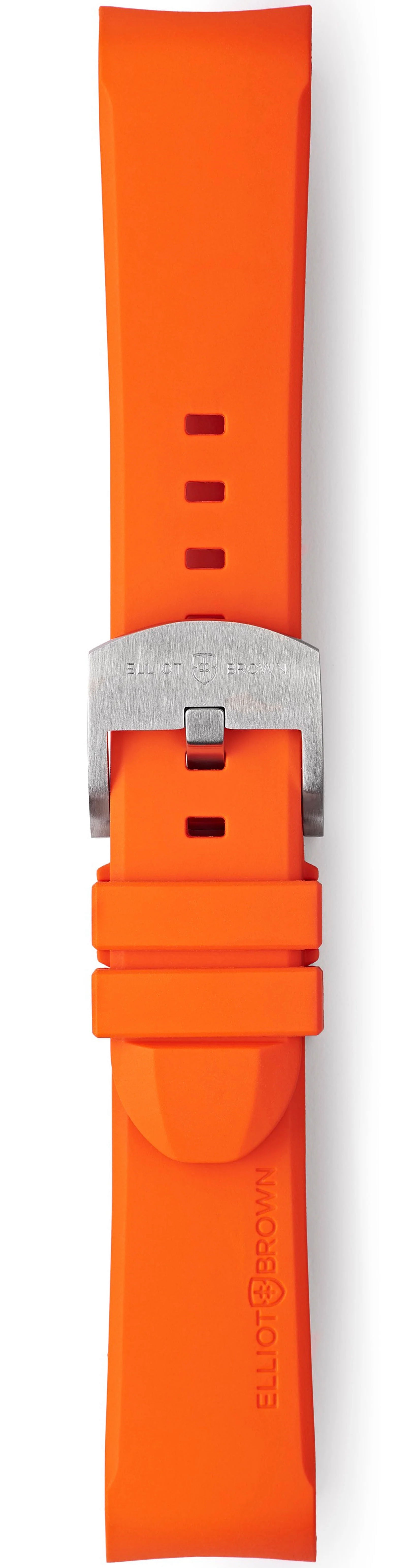 Elliot Brown Leather 22mm Orange Gunmetal Tongue Buckle