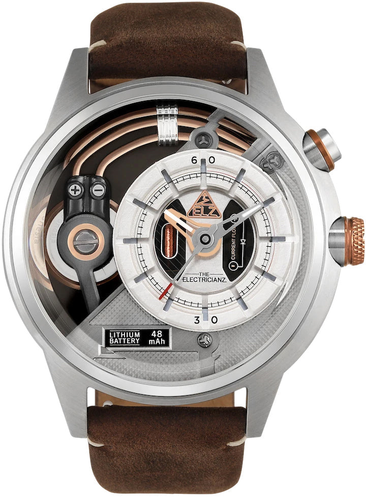 Electricianz Watch SteelZ Leather - Silver