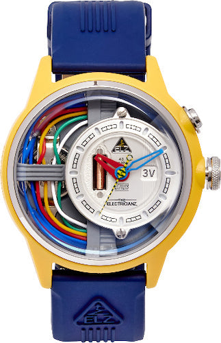 Electricianz Watch Nylon Cable Z 42mm Blue Rubber - Silver