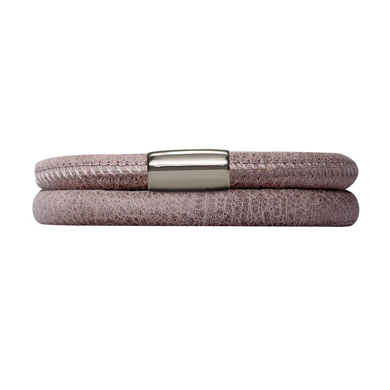 Endless Jewellery Bracelet Leather Double Brown 38cm - Silver