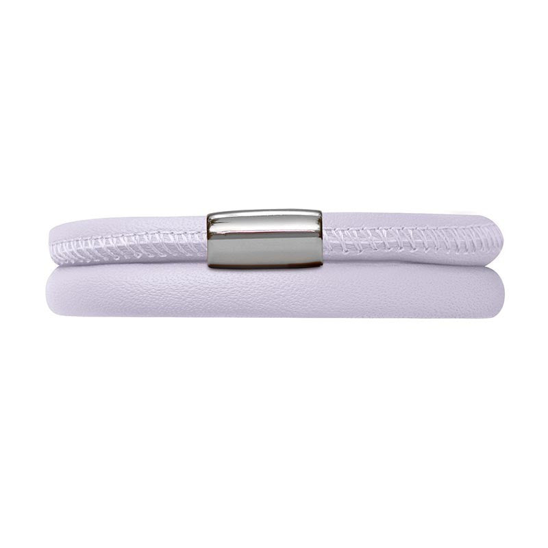 Endless Jewellery Bracelet Leather Double Lavender 38cm - Silver