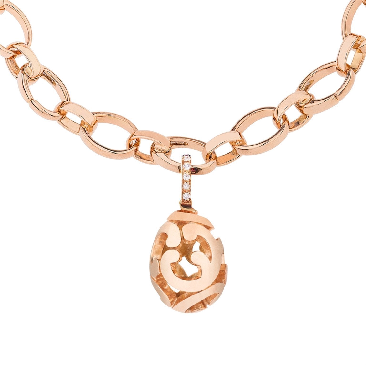 Faberge Rococo 18ct Rose Gold Diamond Charm - Rose Gold