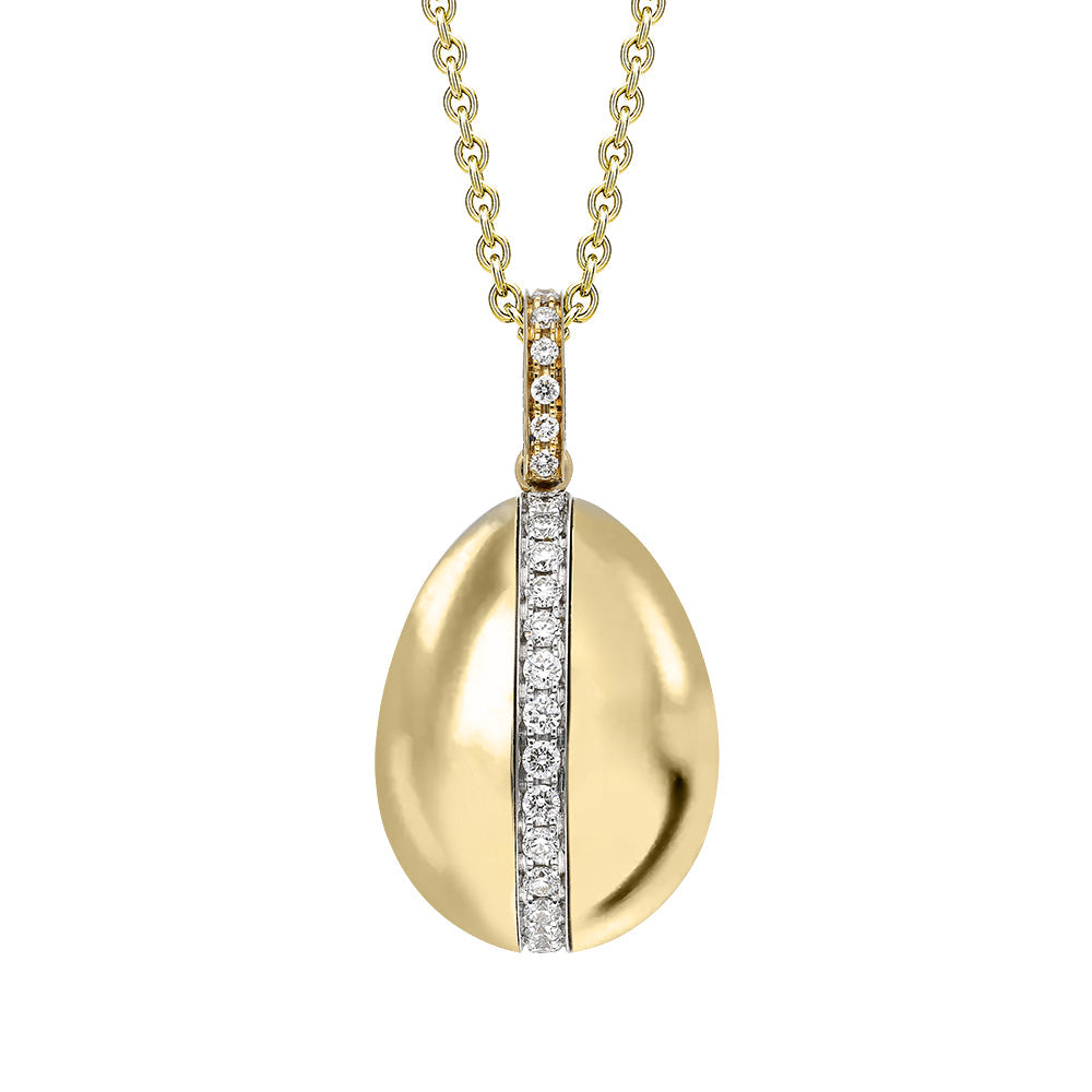 Faberge Heritage 18ct Yellow Gold 0.18ct Diamond Egg Pendant Exclusive Edition - Yellow Gold
