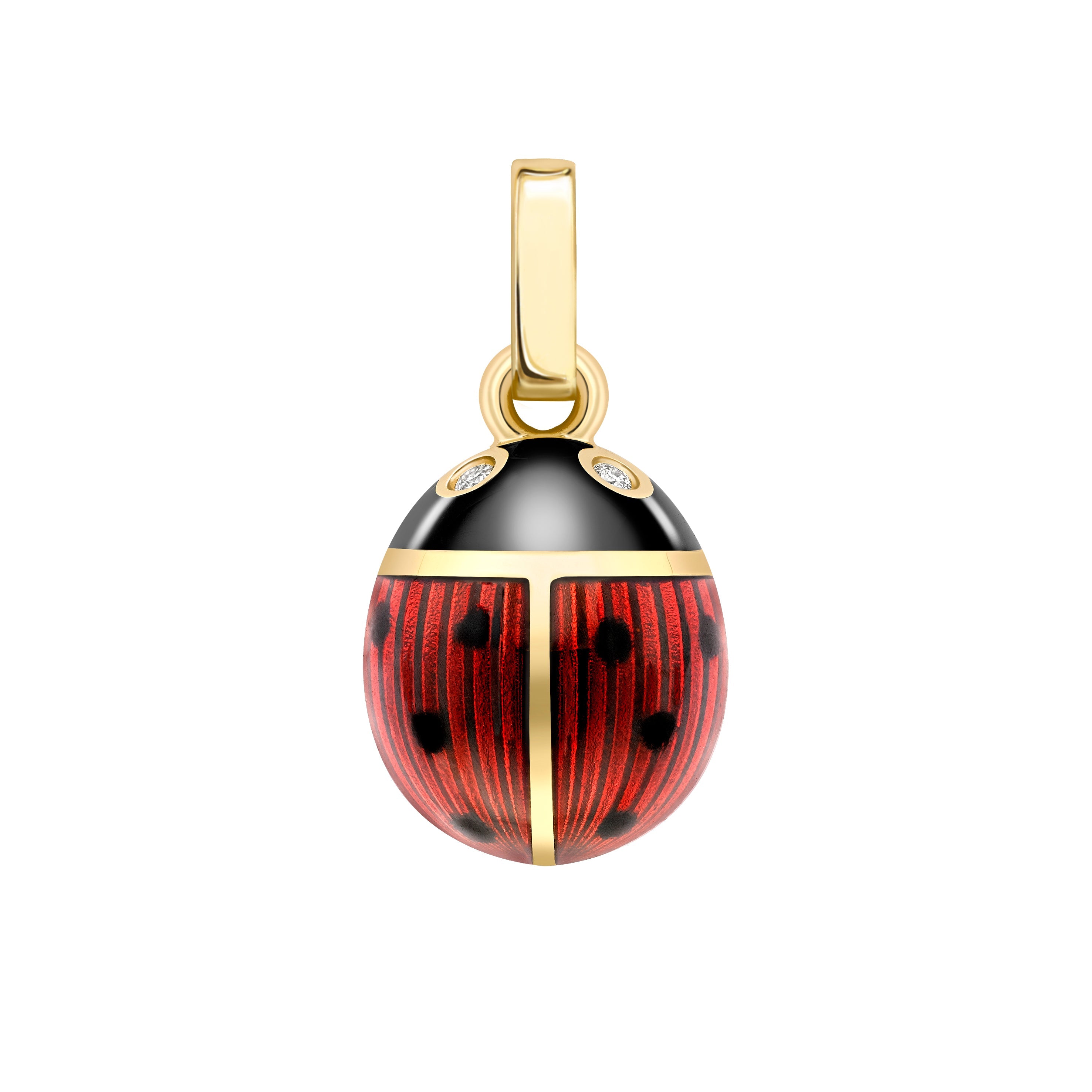 Faberge Heritage 18ct Yellow Gold Diamond Red Enamel Ladybird Charm