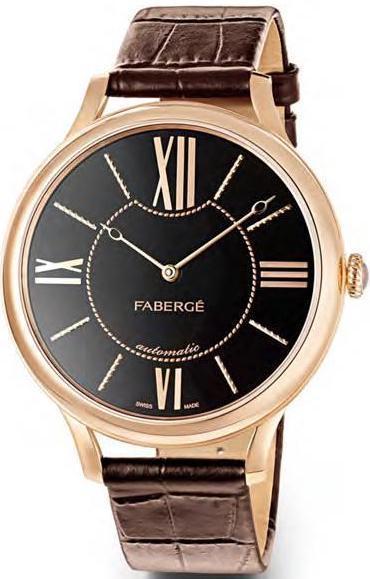 Faberge Watch Lady 18ct Rose Gold Black Dial - Black