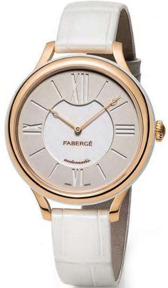Faberge Watch Lady 18ct Rose Gold White Dial - White