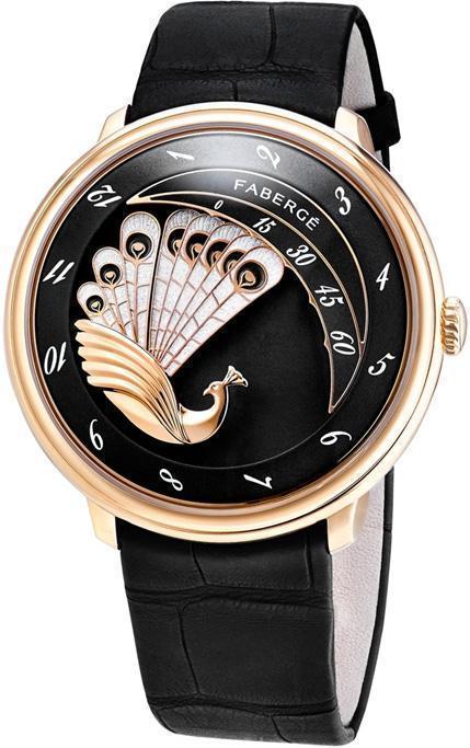 Faberge Watch Lady Compliquee Rose Gold Black - Black