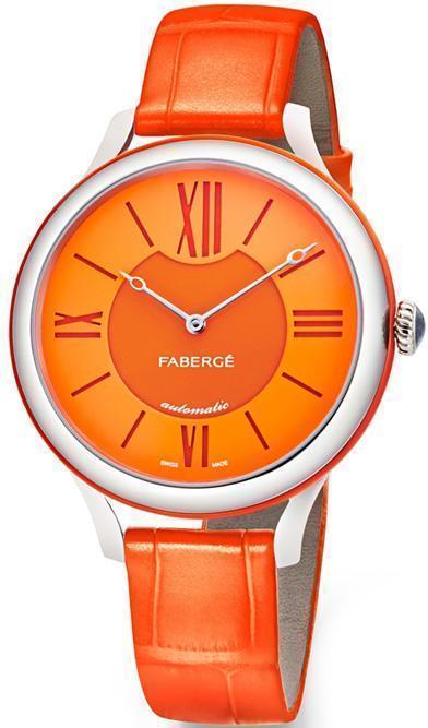 Faberge Watch Flirt 18ct White Gold Orange Dial - Orange