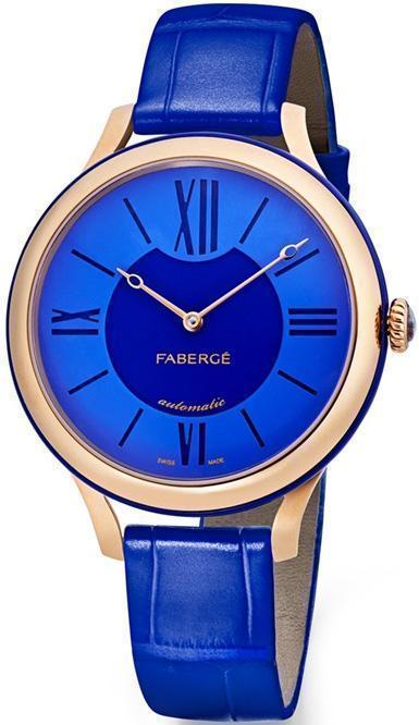 Faberge Watch Flirt 18ct Rose Gold Blue Dial - Blue