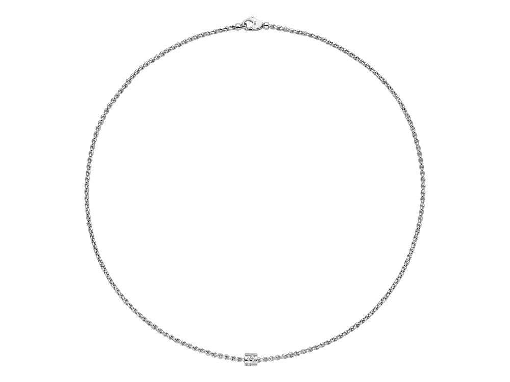 Fope Aria 18ct White Gold 0.17ct Diamond Necklace - 43cm
