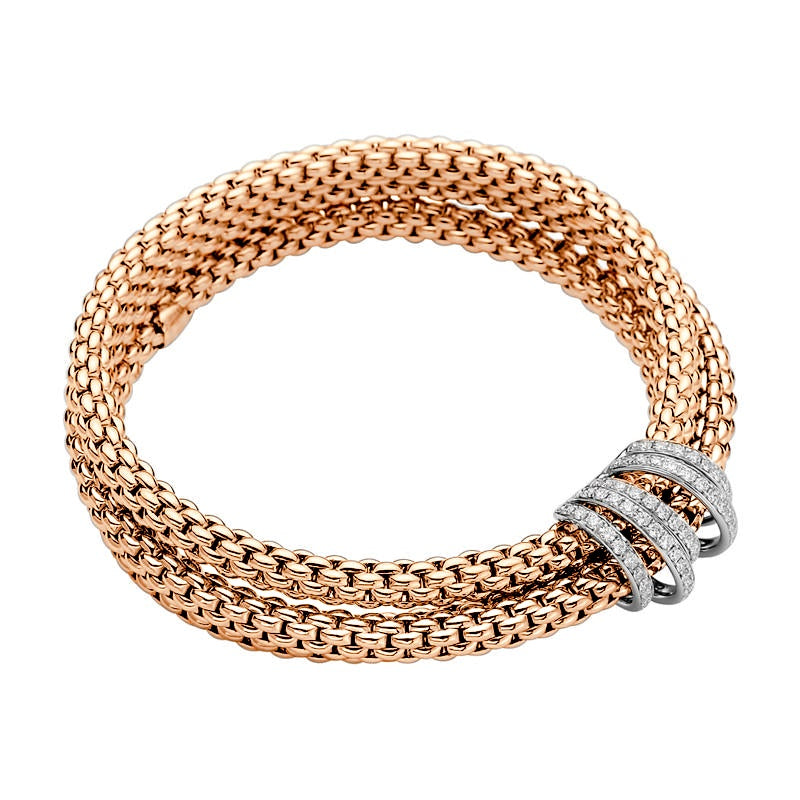 Fope MiaLuce 18ct Rose Gold 1.20ct Diamond Bracelet - XL