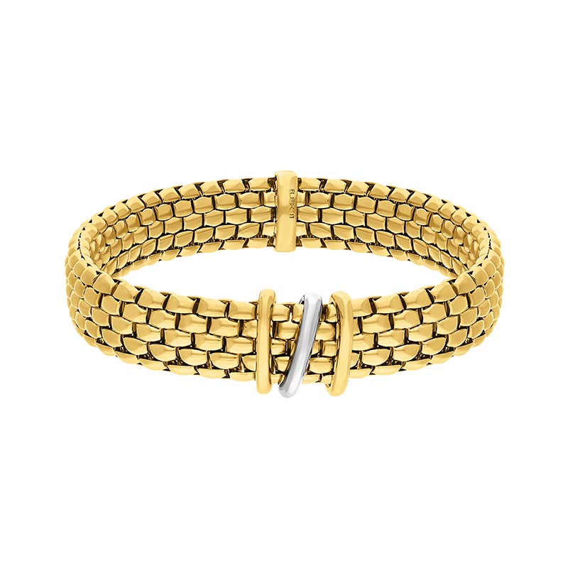 Fope Panorama 18ct Yellow Gold Flexible Bracelet - M