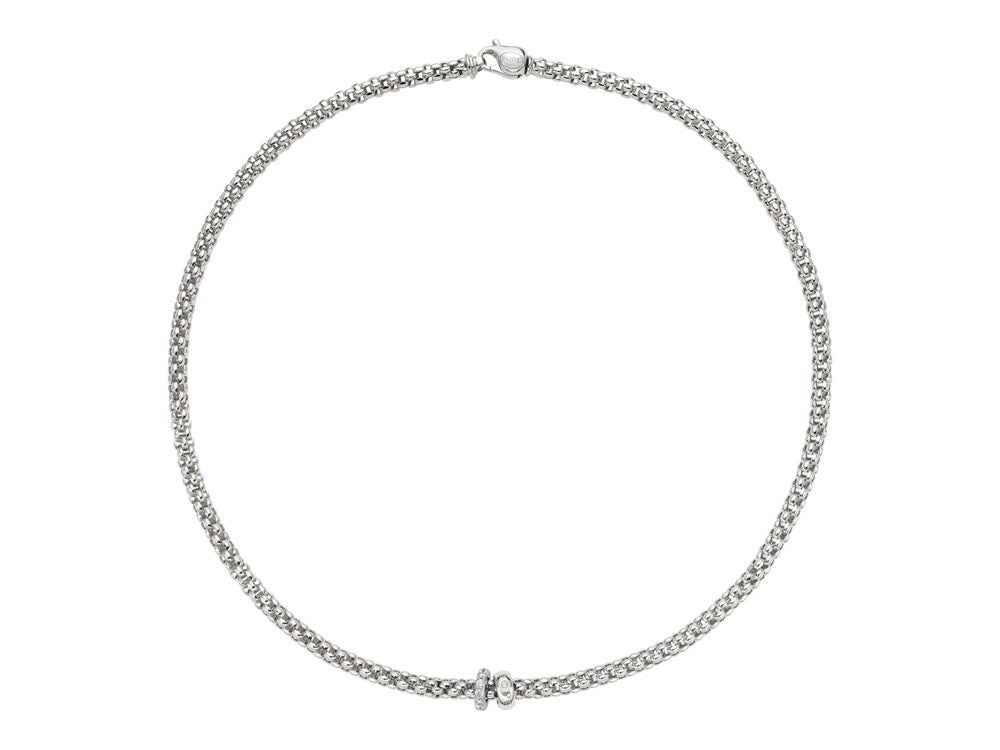 Fope Solo 18ct White Gold 0.29ct Diamond 43cm Necklace