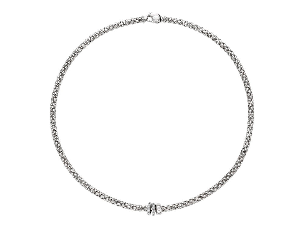 Fope Solo 18ct White Gold 0.56ct Diamond 43cm Necklace