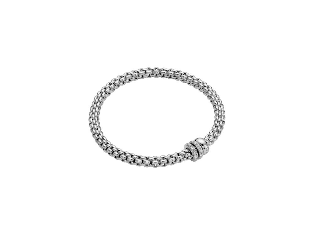 Fope Solo 18ct White Gold 0.56ct Diamond Bracelet - XS