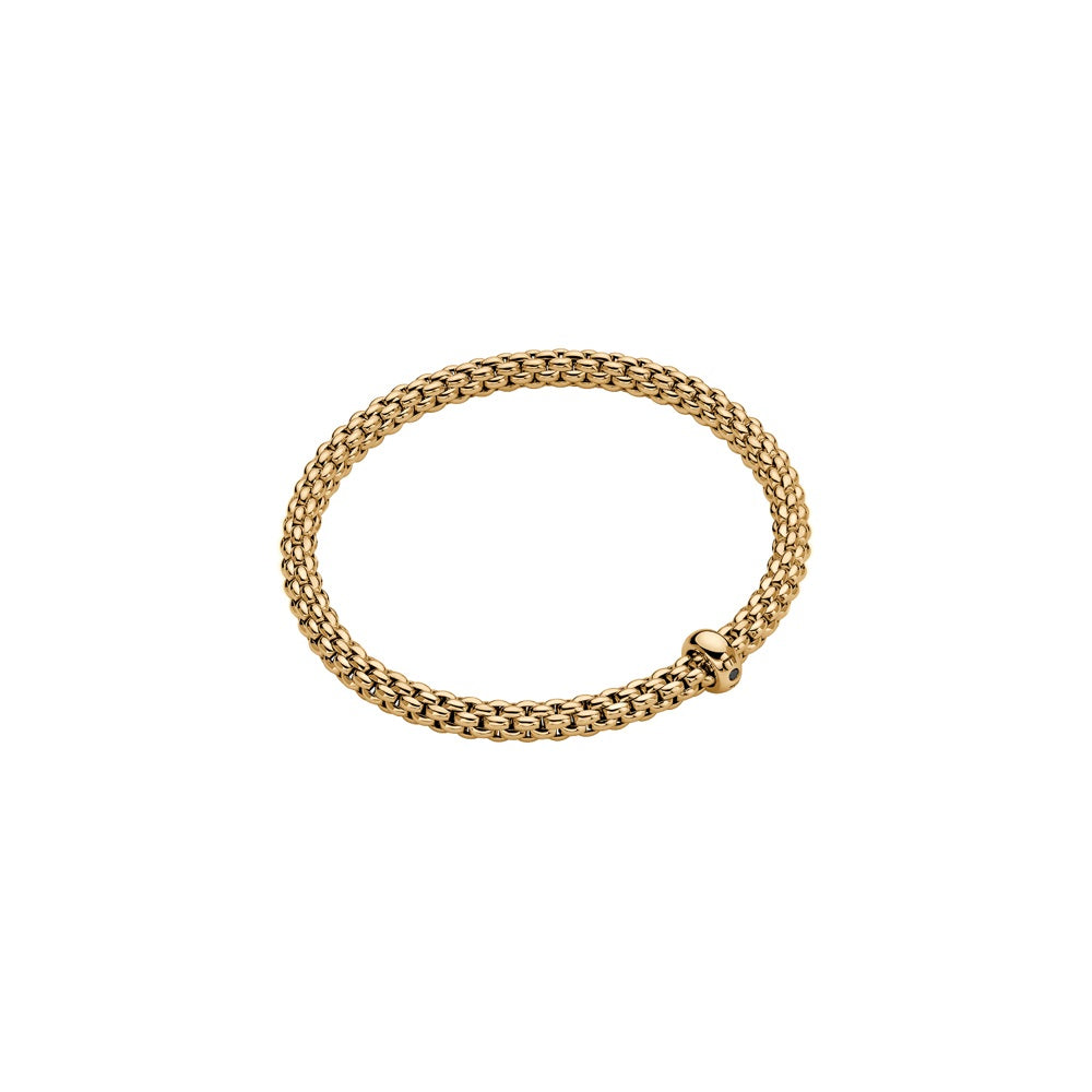 Fope Solo 18ct Yellow Gold 0.01ct Black Diamond Flexible Bracelet - S
