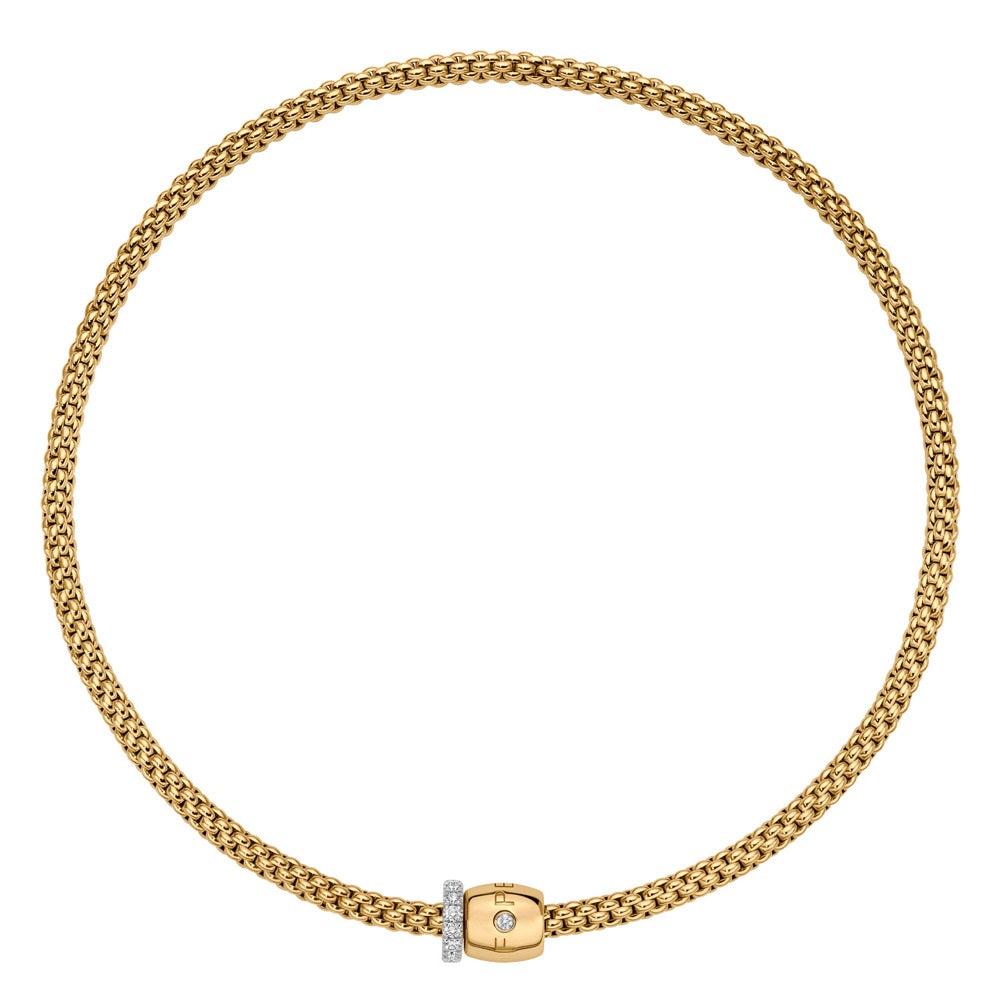 Fope Solo 18ct Yellow Gold 0.47ct Diamond 40cm Necklace