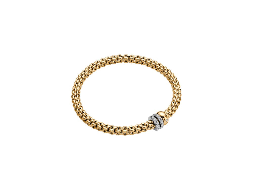 Fope Solo 18ct Yellow Gold 0.56ct Diamond Bracelet - S