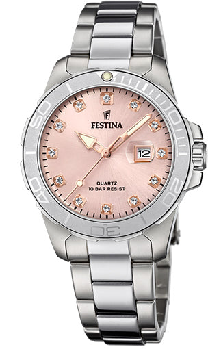 Festina Watch Three Hands Date Ladies - Pink