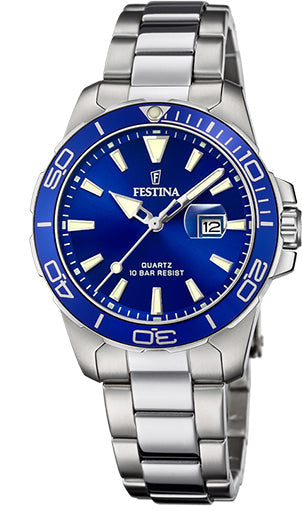 Festina Watch Three Hands Date Ladies - Blue