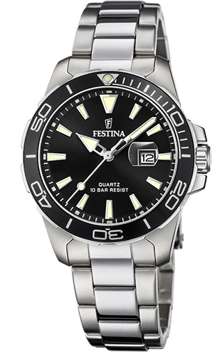 Festina Watch Three Hands Date Ladies - Black