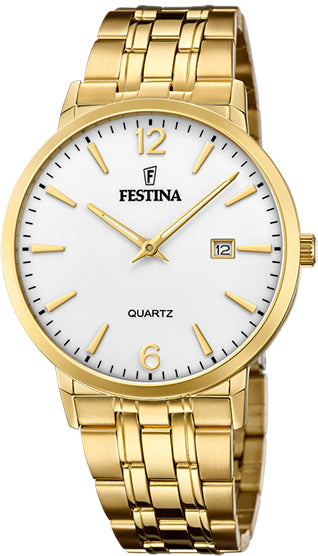 Festina Watch Two Hands Date Mens - White