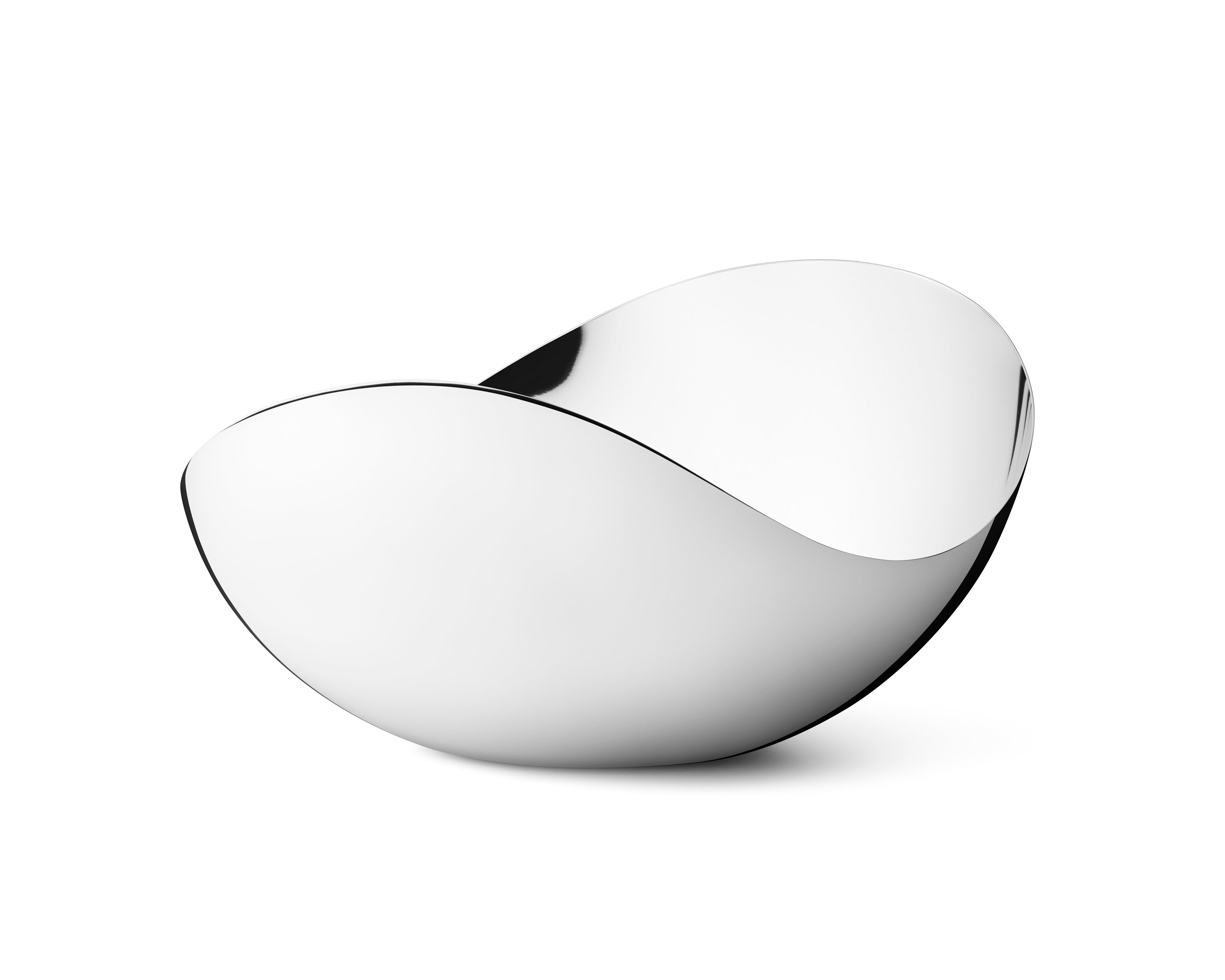 Georg Jensen Bloom Stainless Steel Tall Mirror Bowl Large - Silver