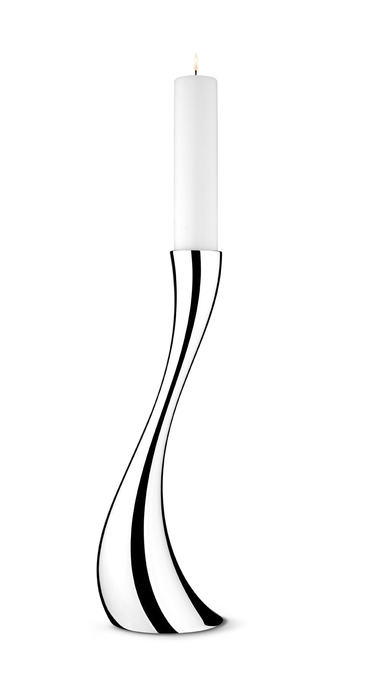Georg Jensen Cobra Stainless Steel Medium Floor Candle Holder - Silver