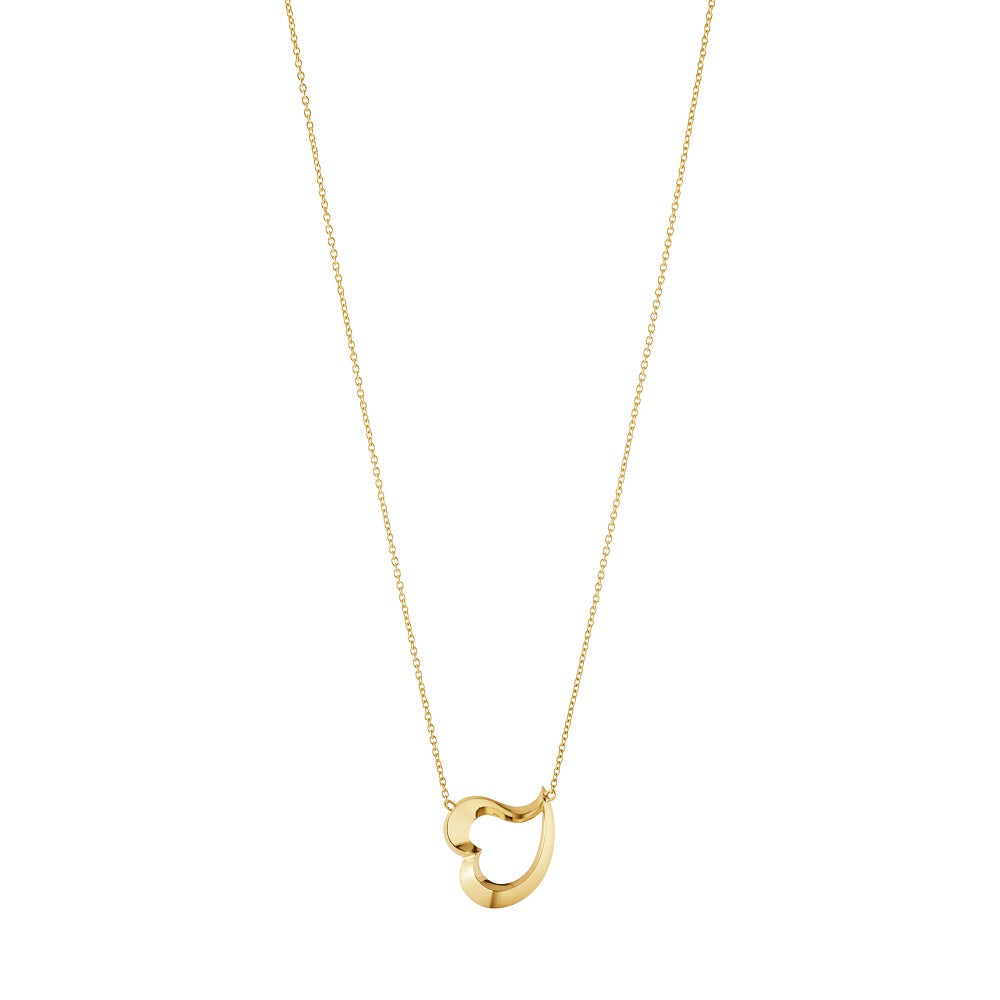 Georg Jensen Hearts of Georg Jensen Love Leaf 18ct Yellow Gold Necklace - Silver