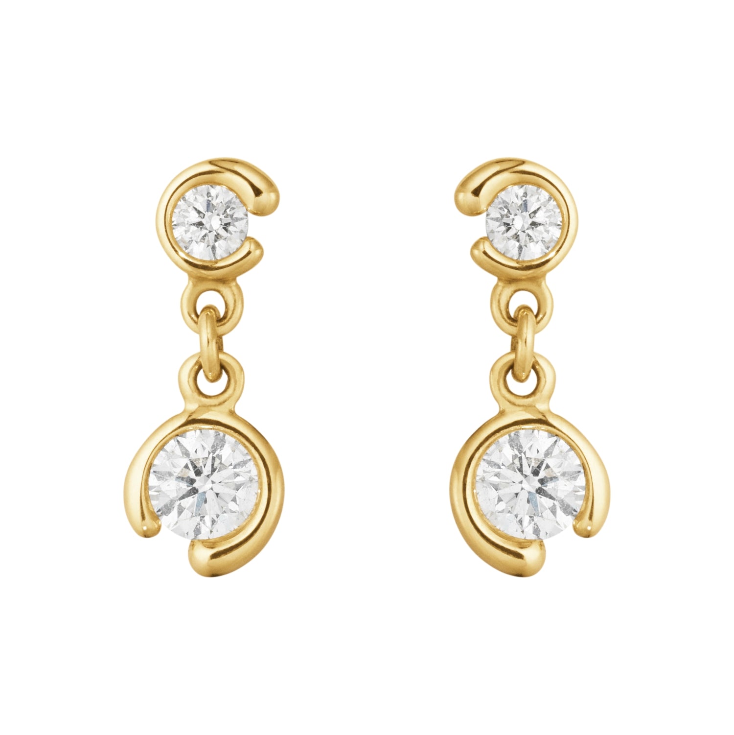 Georg Jensen Mercy 18ct Yellow Gold 0.40ct Diamond Double Solitaire Earrings
