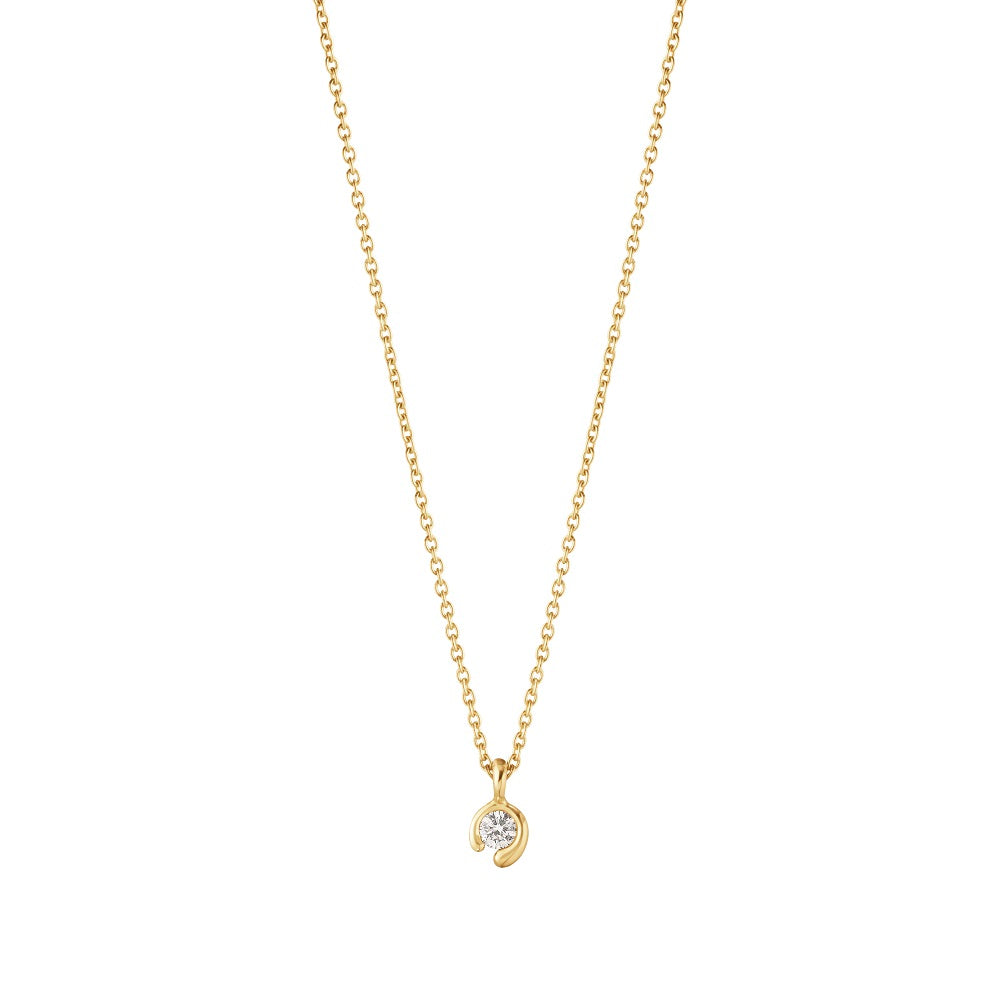 Georg Jensen Mercy 18ct Yellow Gold 0.05ct Diamond Solitaire Pendant