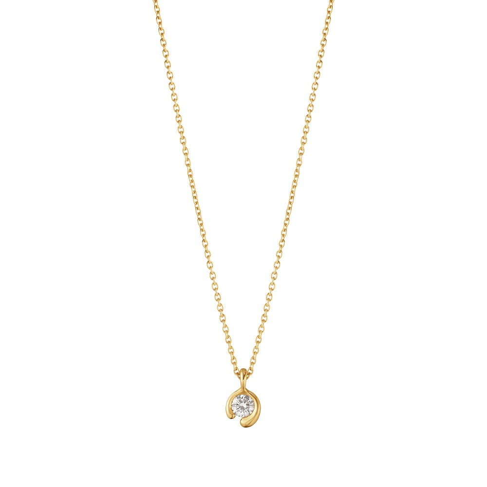 Georg Jensen Mercy 18ct Yellow Gold 0.10ct Diamond Solitaire Pendant