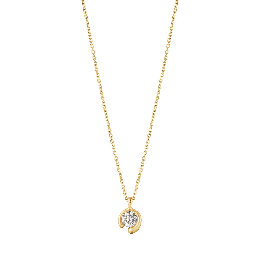Georg Jensen Mercy 18ct Yellow Gold 0.20ct Diamond Solitaire Pendant