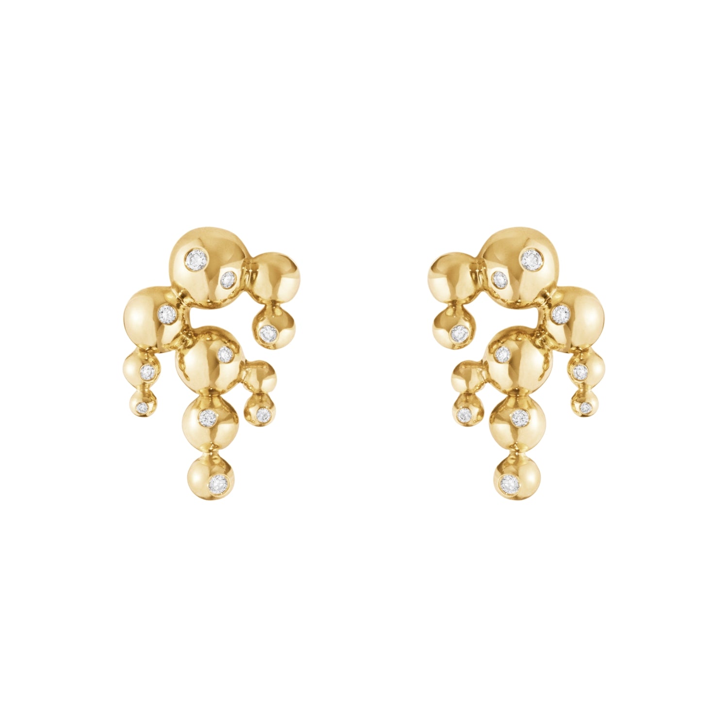 Georg Jensen Moonlight Grapes 18ct Yellow Gold Diamond Chandelier Earrings
