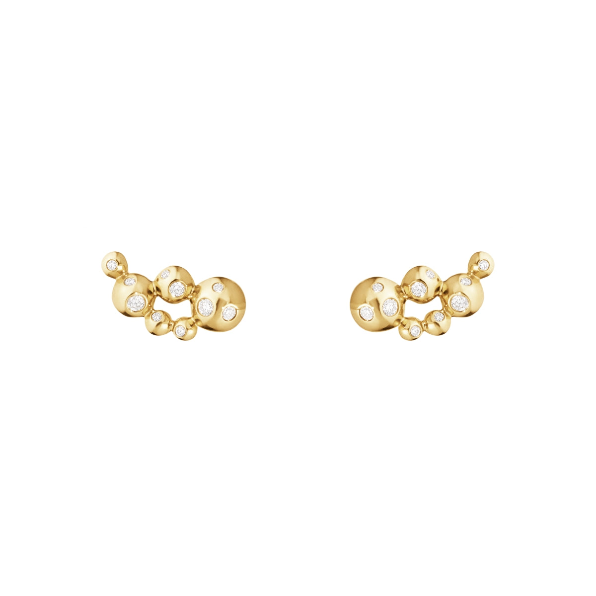 Georg Jensen Moonlight Grapes 18ct Yellow Gold Diamond Ear Cuff Earrings - Gold