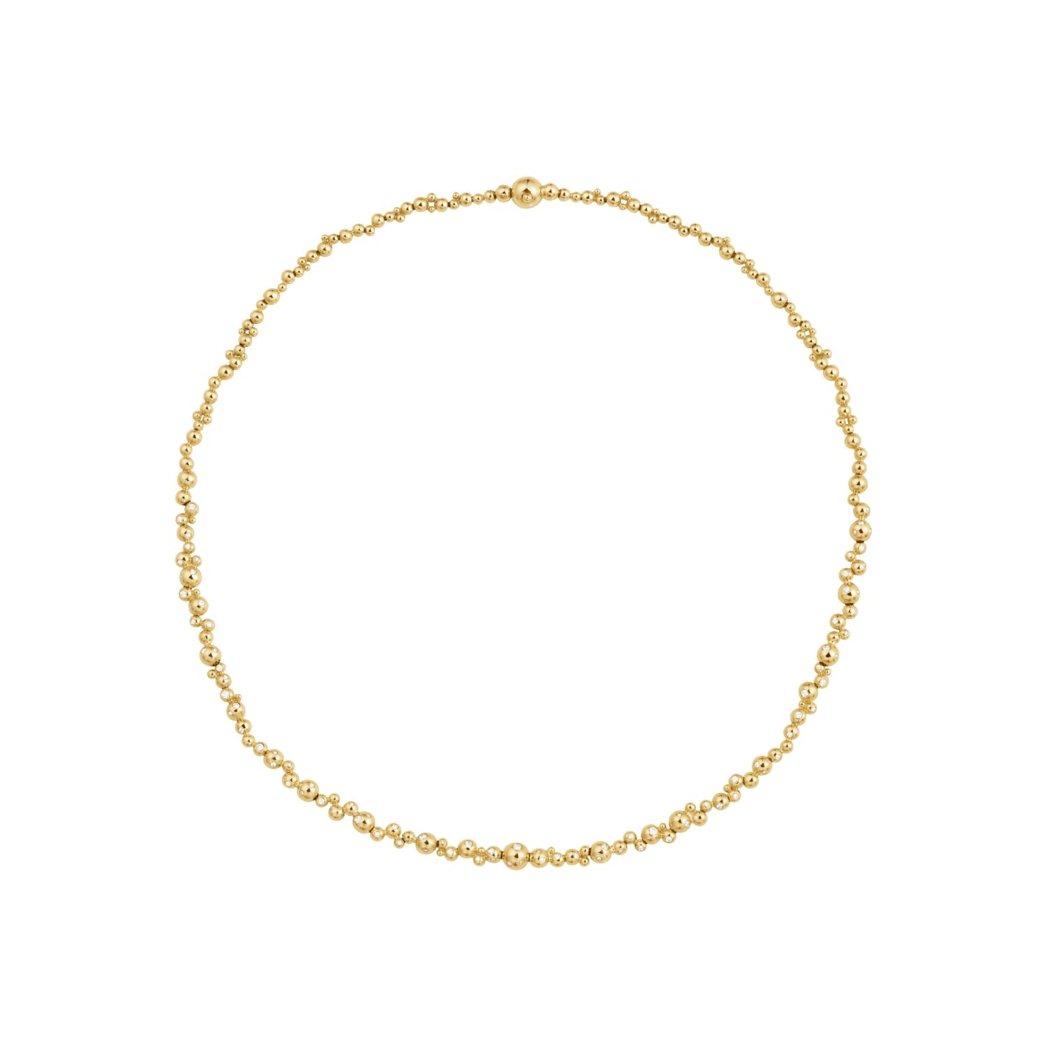 Georg Jensen Moonlight Grapes 18ct Yellow Gold Diamond Slim Necklace - M