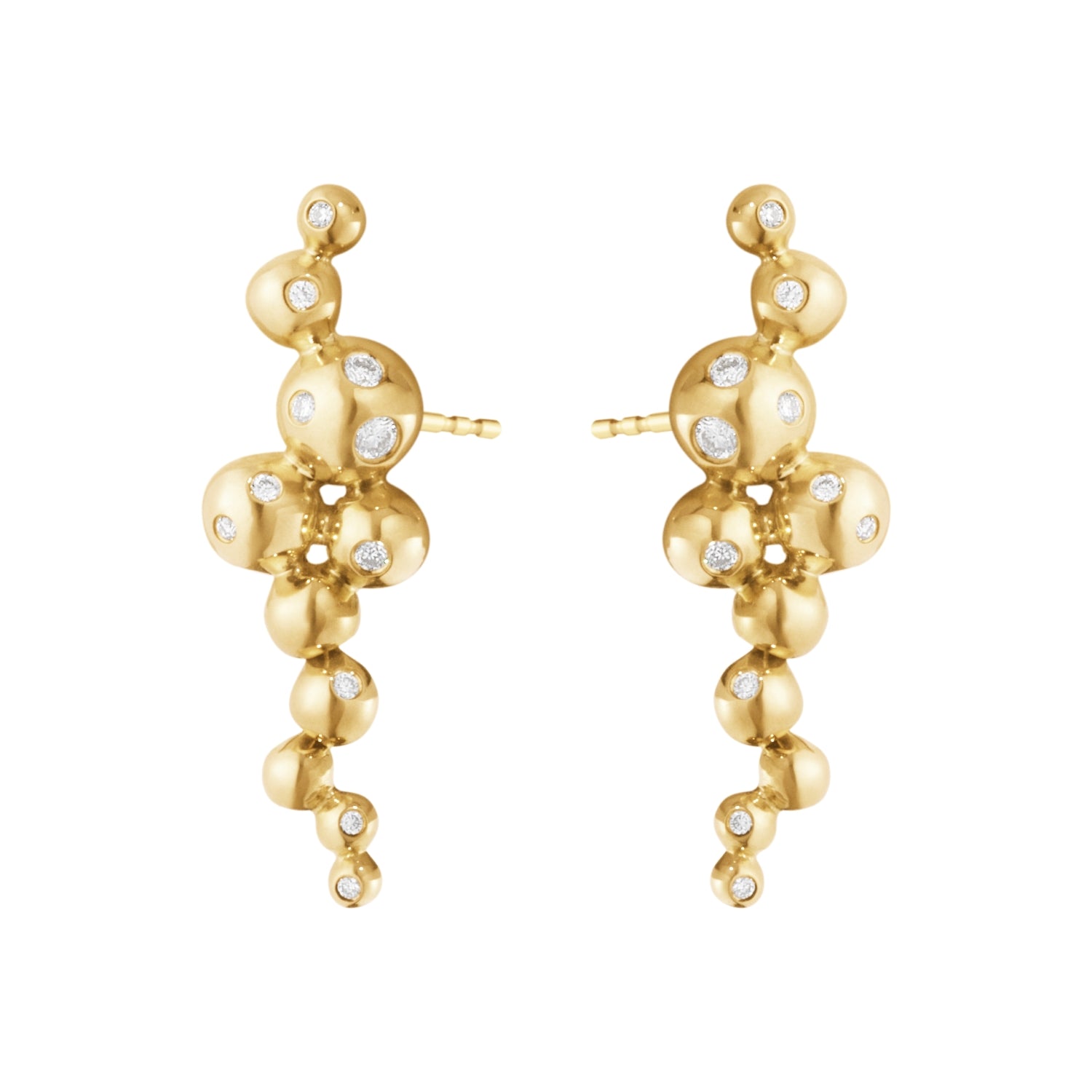 Georg Jensen Moonlight Grapes 18ct Yellow Gold Diamond Small Earrings