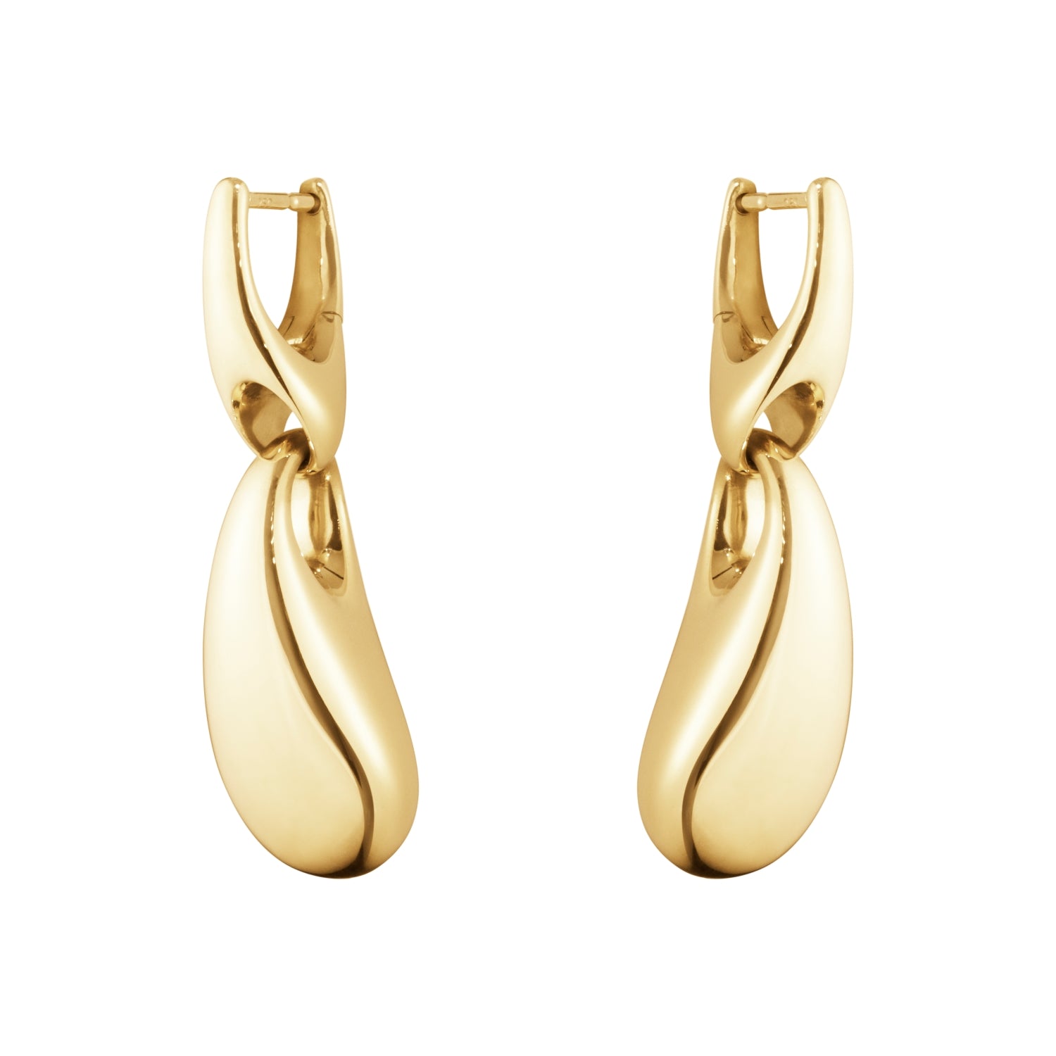 Georg Jensen Reflect 18ct Yellow Gold Graduated Links Short Drop Earrings - Gold