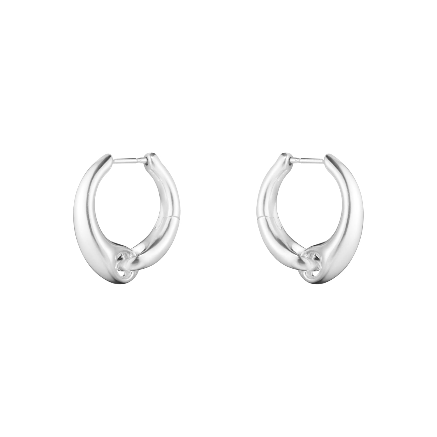 Georg Jensen Reflect Sterling Silver Large Hoop Earrings - Silver